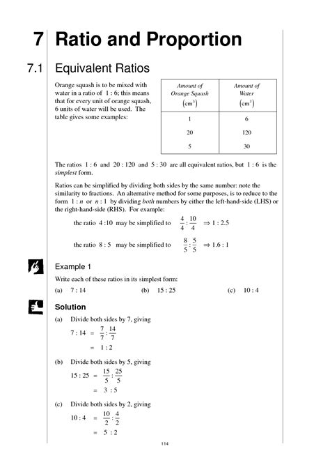 ratio and proportion worksheet with answers